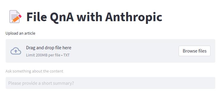 Simplifying Article Analysis with File Q&A and Anthropic API